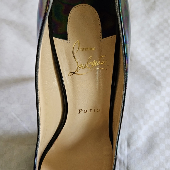 New Christian Louboutin Multicolor Metallic Patent Leather Pumps Heels Size 7.5 - Picture 9 of 15